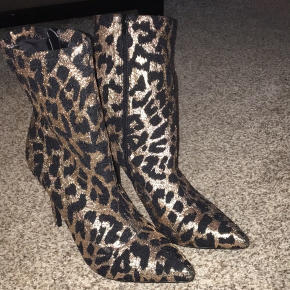 Just Fabulous Shoes - Leopard Print Bootie Heels